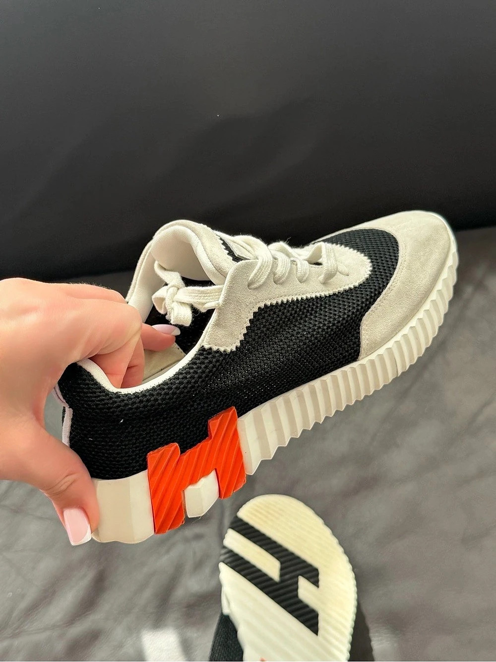 Hermès Bouncing Sneaker Black & Cream Sneakers 38 Size - Picture 6 of 17